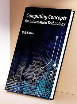 Concept for cover design, with printed-circuit like tracing, title, and author.